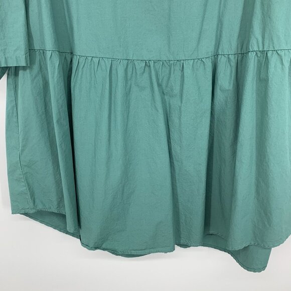 LOGO Lori Goldstein Top Button Front Tunic Roll Tab Waist Seam - Picture 12 of 12